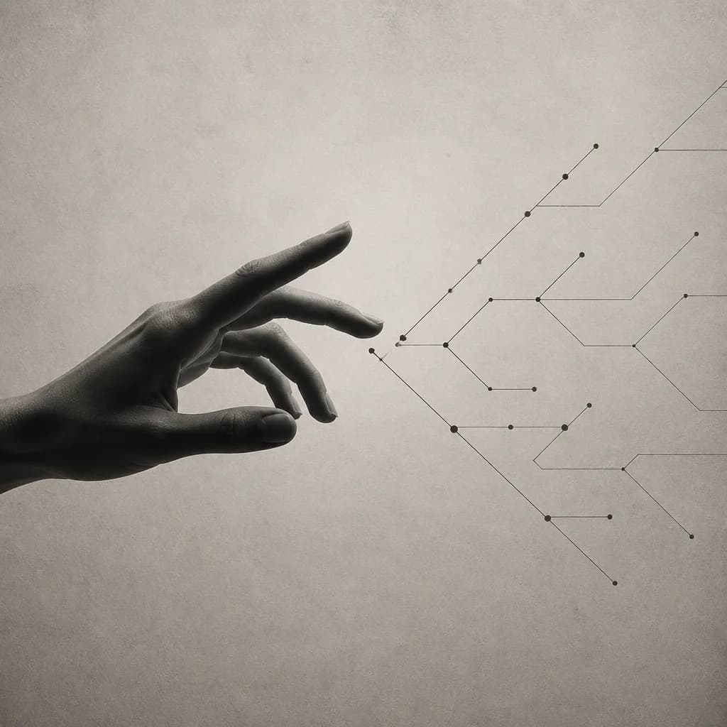 Abstract illustration representing human judgement and intelligent decision systems